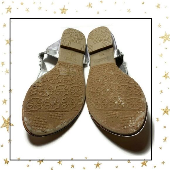 Forever 21 Silver Jeweled Thong Sandals 7.5 - Picture 6 of 6